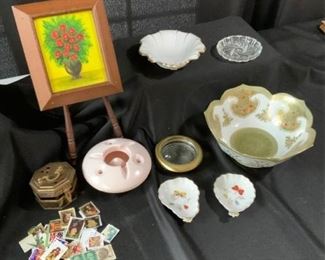 Mini Carter Painting and Hand Painted Bowl