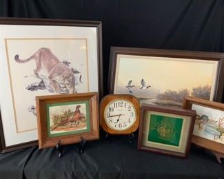 Six Rustic Wooden Animal Artwork and Clocks