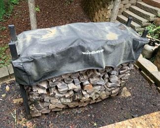 Two Outdoor Woodhaven Wood Racks with the Wood