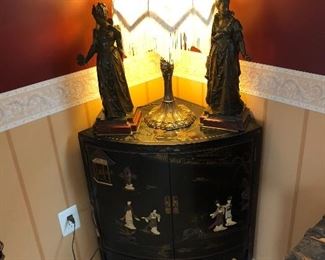 Asian side table (statues have been sold)