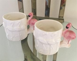 Item #10:  Pair of flamingo mugs. $6
