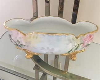 Item 15:  Vintage hand-painted porcelain bowl.  Apprx. 12" Long: $20