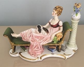 Item #39: Porcelain lady in fainting couch: $20