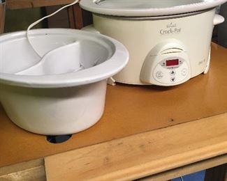 Item #79:  Crock pot (with two different inserts.  One insert has separation, one is large bowl.  $20