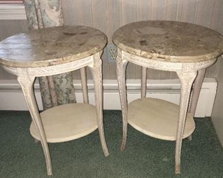 Item #111:  Pair of marble end tables.:  $65