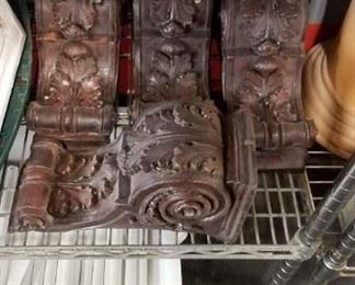 (4) Vintage wood style plaster corbels $25 each \