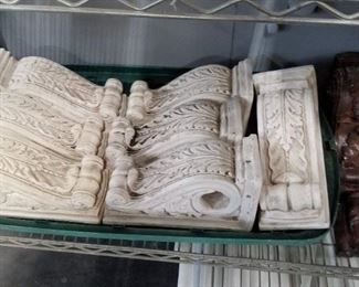 (7) Vintage plaster corbels 11.75"H x 5"W x 6"D $25 each