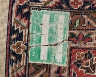 Hand Woven All Pure New Wool Pile Large whole Room Rug India 10.5' x 79.5" (small tear along the edge as shown in one of the photos) $5000 New Was $1295 Now $700