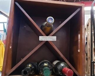 Solid wood cube style 12 + wine bottle holder table top or wall mount Was $85 Now $60