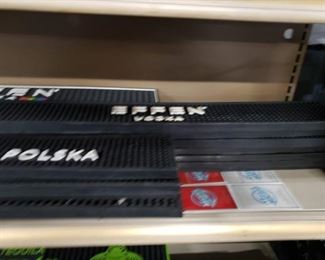 Assorted rubber logo bar mats new & used $10 & up