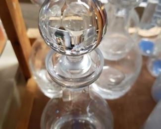 Floral etched decanter with stopper $25 each 5 available