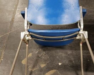 Set of 2 GIANCARLO Piretti Castelli Italian Modern Eames Era Aluminum frame Blue Vinyl Chairs $275 for both