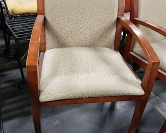 Set of 2 Kimball Upscale fabric padded solid wood guest armchairs $195 for pair