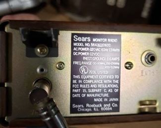Vintage Sears Solid State scanning monitor radio with cord # 56436330600 Works $150