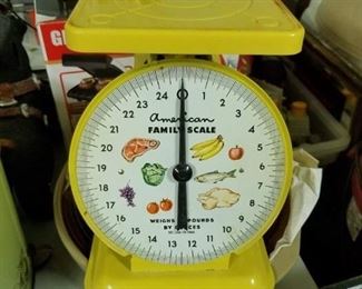 Vintage Yellow American Family Scale $15