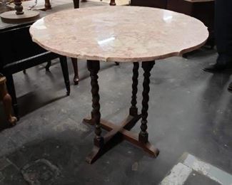 34" Rose Granite top wooden 4 legged base table $195