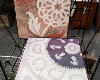 (2) 12" x 12" Copper frame HOME wall art $15  