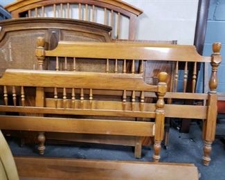 57"W x 38"H Solid wood full head, foot board & rails bed $95 