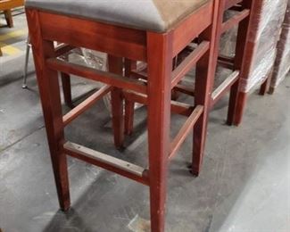 9 Gar Furniture gray & brown nova suede fabric cherry wood frame square stools Were $125 now $75 each