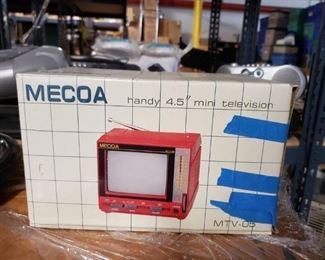 Vintage Mecoa 4.5" mini TV in original box $25 