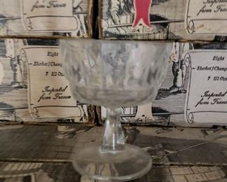 (8) Crystal 7.5 oz footed sorbet/champagne bowls $20 per set More than 10 sets available 