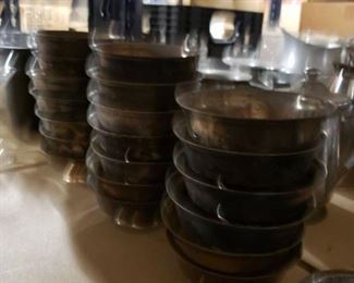 Sterling Silver plated footed bowls Call 