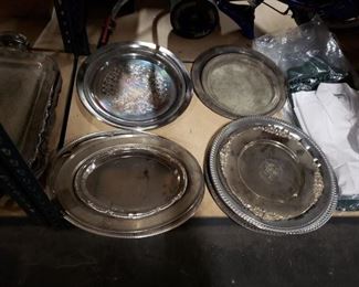 Assorted Silver plated trays Call 
