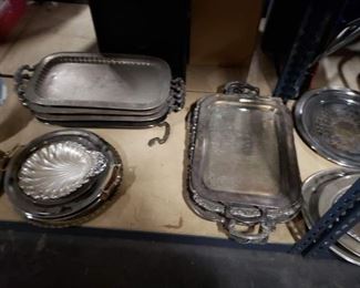 Assorted Silver plated trays Call 