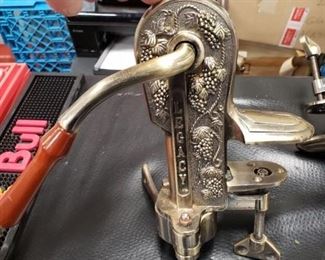 Legacy ornate antique brass table top wine bottle opener $50 