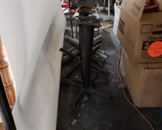 8 Assorted size 2" thick restaurant espresso stain solid maple tables with pedestal bases $125 & up