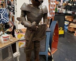 63" Knight in armor on stand (has some rust) $295 