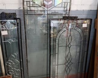 Assorted Low E double panel stain & leaded glass inserts Offering 30% off all remaining stock. original price starts $95 to $575 before discount.    FULL VIEW 22"w X 64"h WAS $575 NOW $400 WITH DISCOUNT
