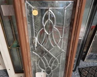 Assorted Low E double panel stain & leaded glass inserts Offering 30% off all remaining stock. Original price starts $95 to $575 before discount.    FEATURED   Small in front 7.5"w X 18.5"h WAS $95  NOW $75 