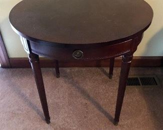 Round pencil leg table $110