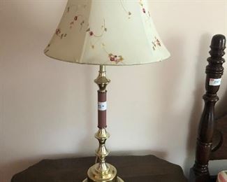Brass & wood lamp $32