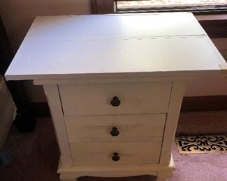 White wood side table $20