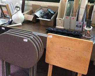 Oval folding tables $7 each, wood folding table $5