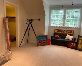 Telescope, fabric, small futon toys etc