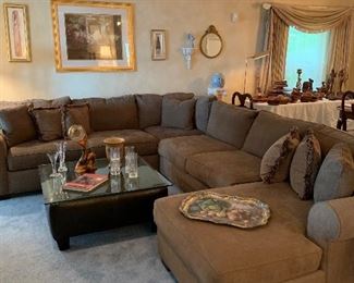 Beautiful tan sectional sofa