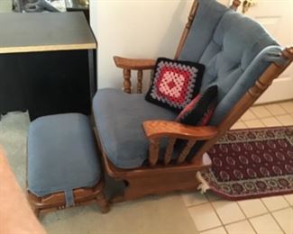 Upholstered Glider with Ottoman