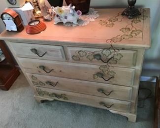 Vintage Dresser Painted and signed by Sue Eakin