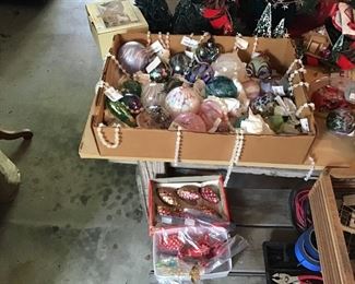 Blown Glass Orbs and other Ornaments