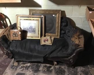 Antique Victorian Setee also needed upholstery.