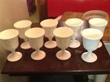 Beautiful set of milk glass goblets