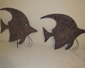 Large steel fish with marble eyes