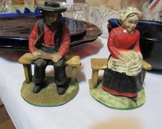 Antique Amish iron bookends