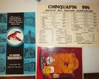 Vintage menus