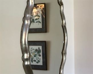 Vintage princess style silver leaf plate glass mirror 