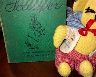 Scamper book and scamper the rabbit book written By Anna Roosevelt Dall.