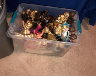 large collection of Barbie dolls